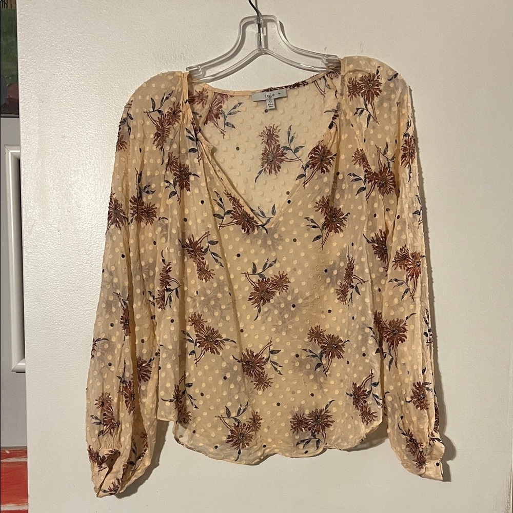 Joie lovely sheer floral blouse